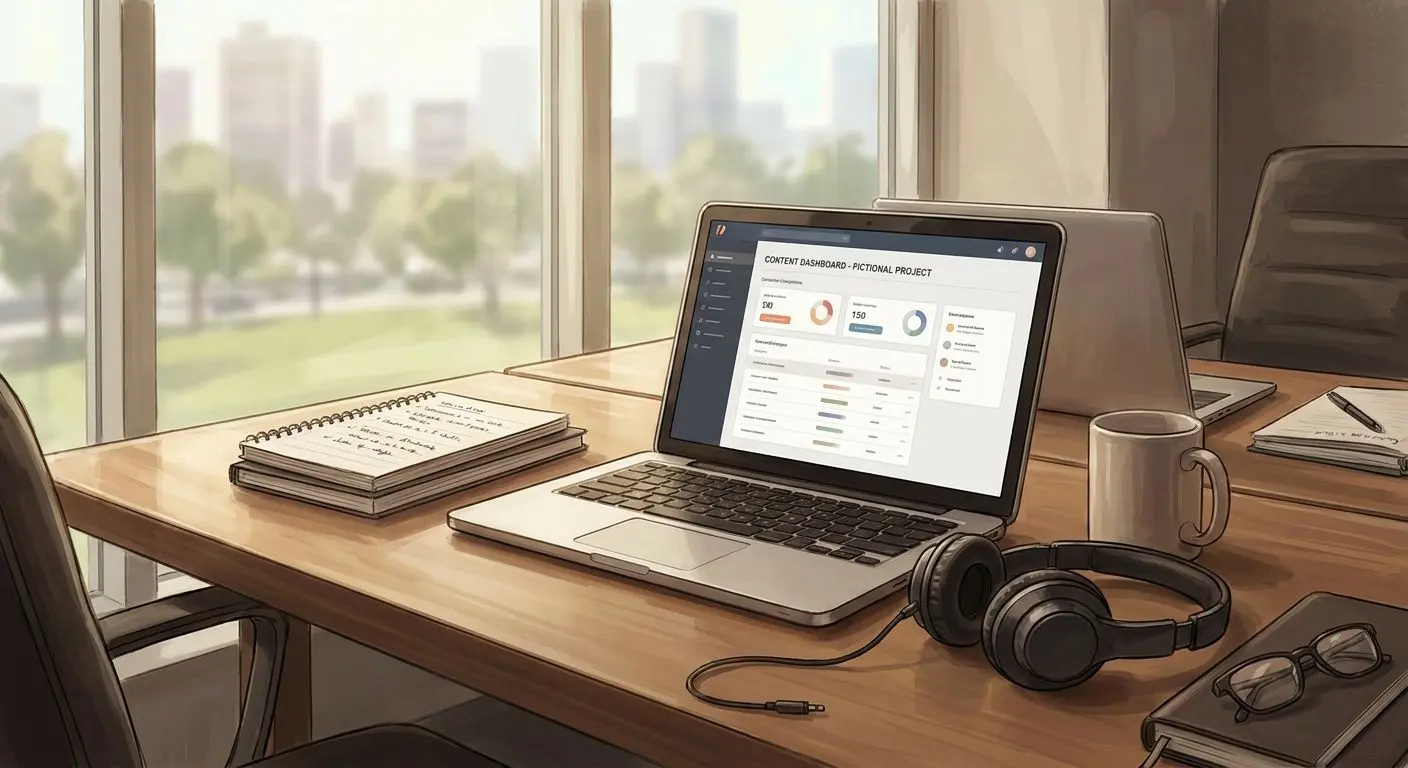Content specialist workspace illustration