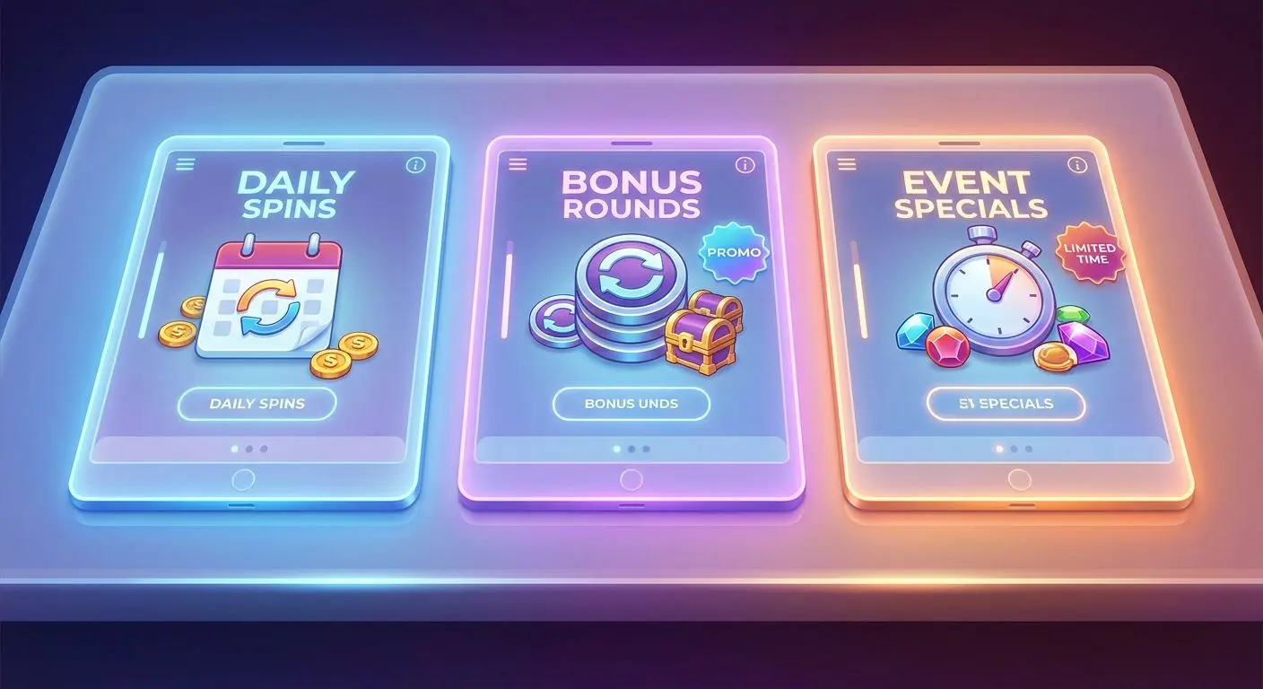 Visual comparison of different PlayOJO free spins types on slot games