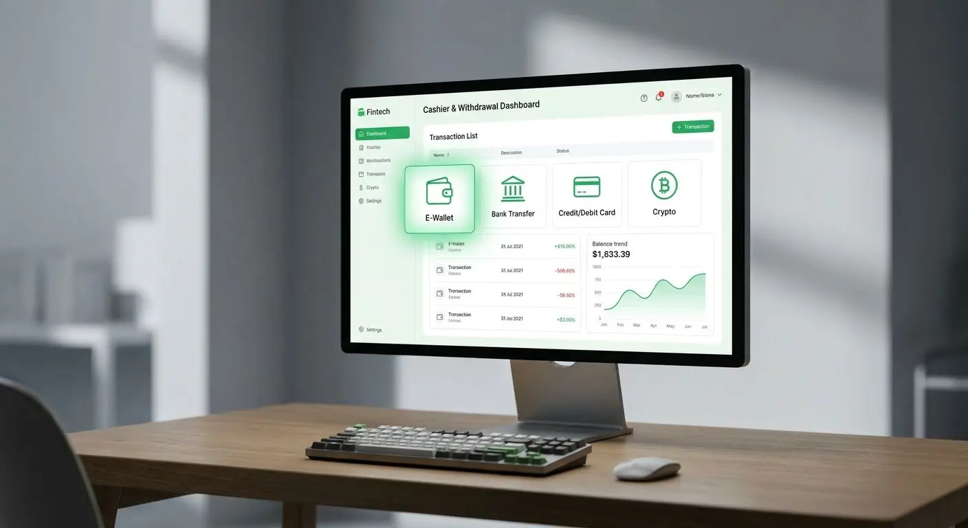 Cashier and withdrawal interface with Neteller-style e-wallet option highlighted
