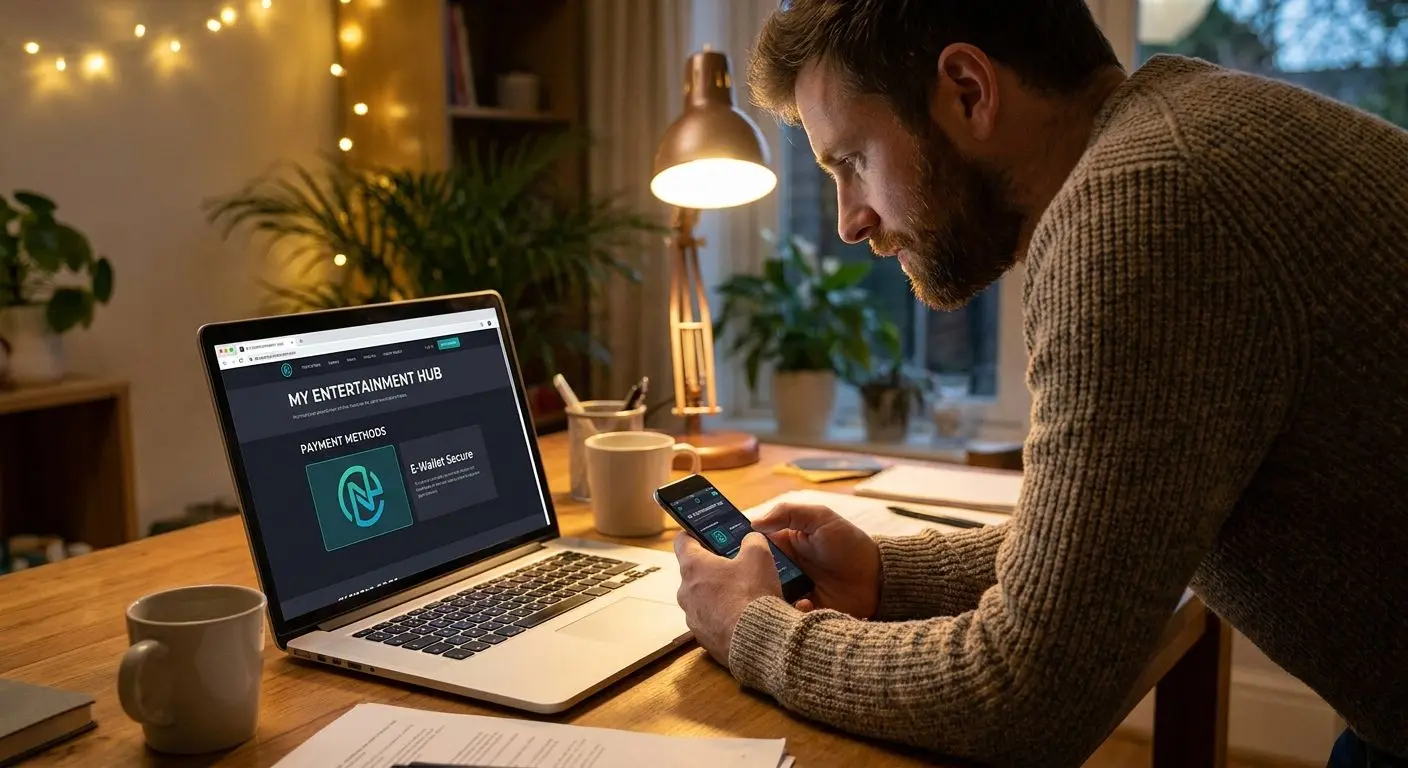 Irish player viewing online payment methods with Neteller-style e-wallet on screen