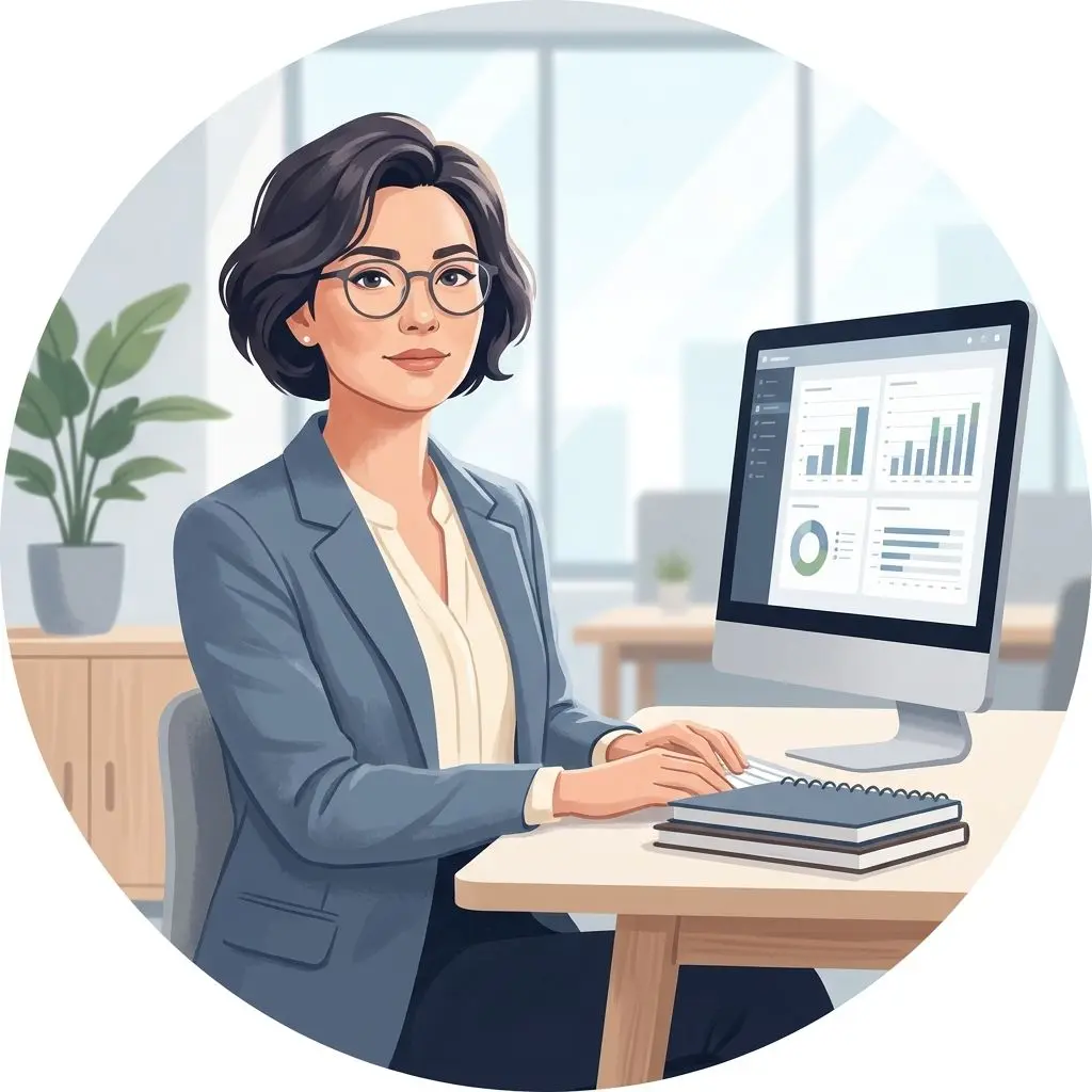 Neutral professional author avatar illustration