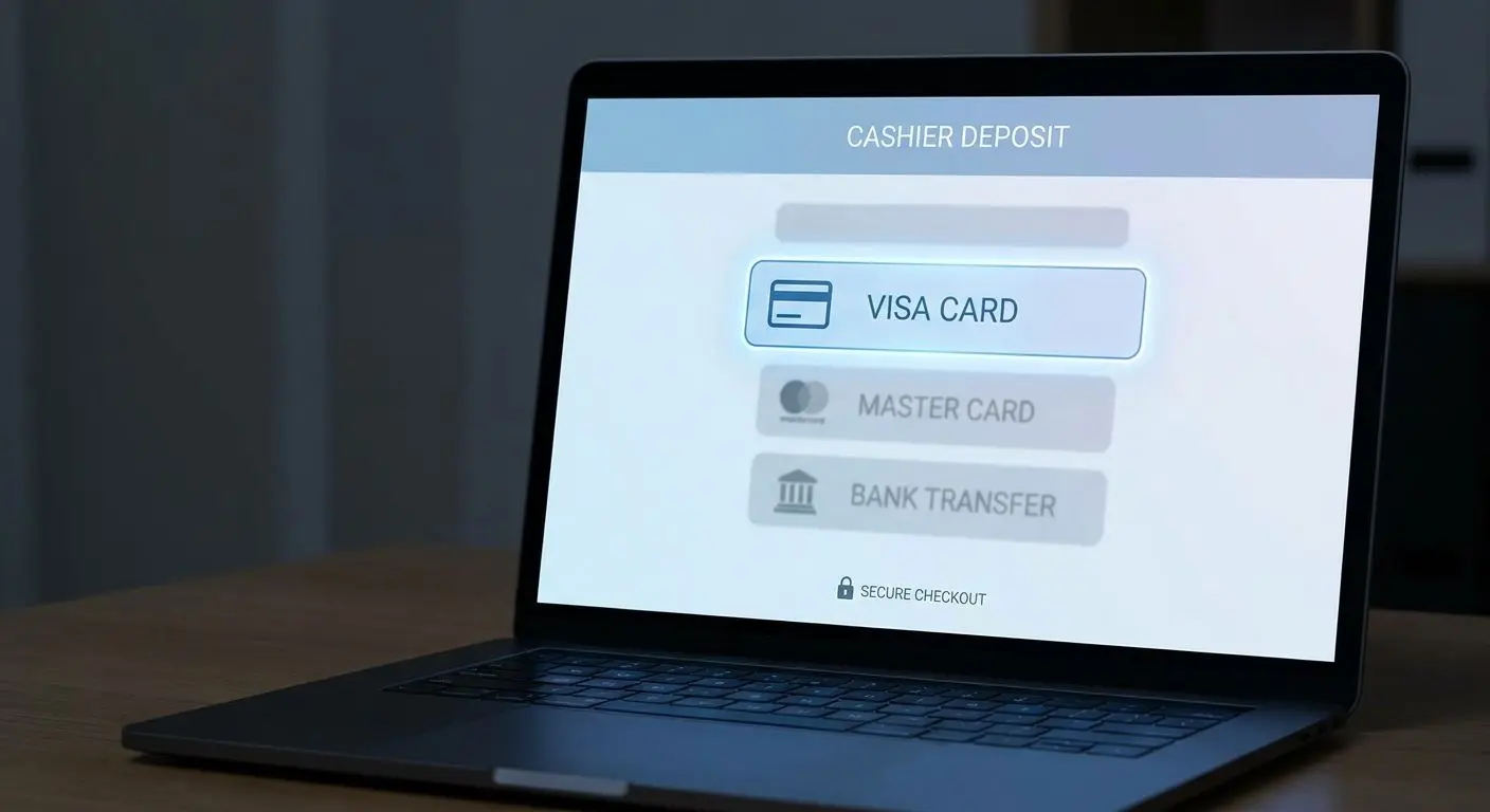 Generic deposit screen with Visa selected in cashier section